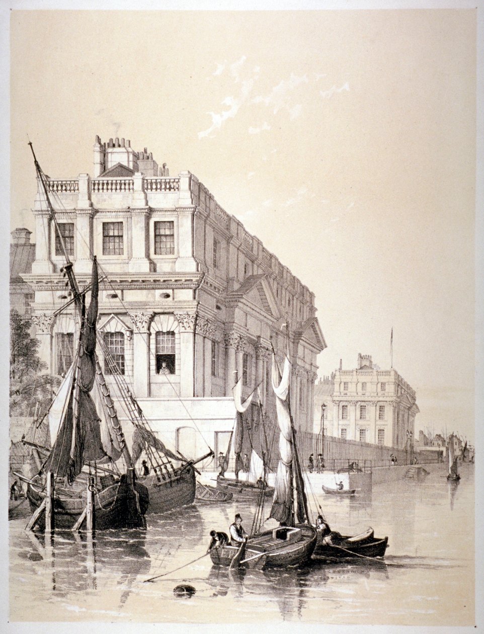 O Hospital Naval Real, Greenwich, Londres, 1838. de Edmund Patten