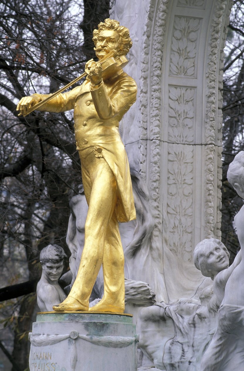 estátua de strauss, viena, áustria de Edmund Ritter von Hellmer