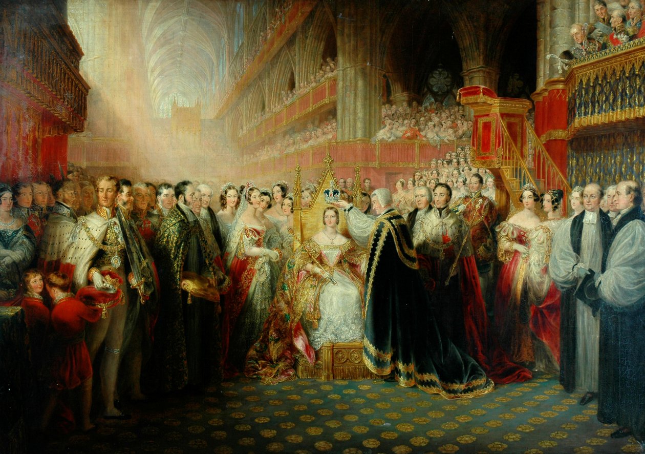 Coroação da Rainha Vitória (óleo sobre tela) de Edmund Thomas Parris