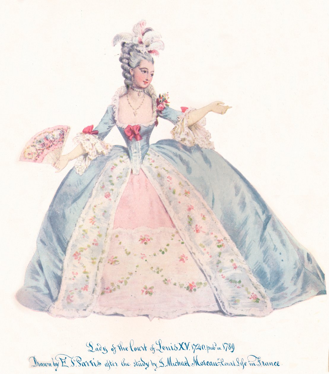 Senhora da corte de Luís XV, século XIX de Edmund Thomas Parris