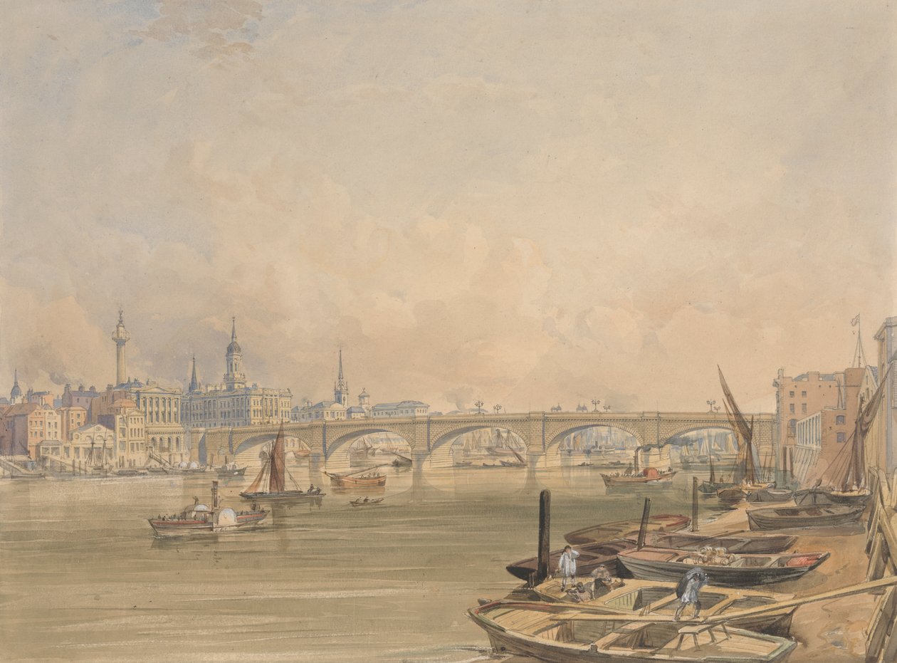 Uma Vista da Ponte de Londres de Edmund Walker
