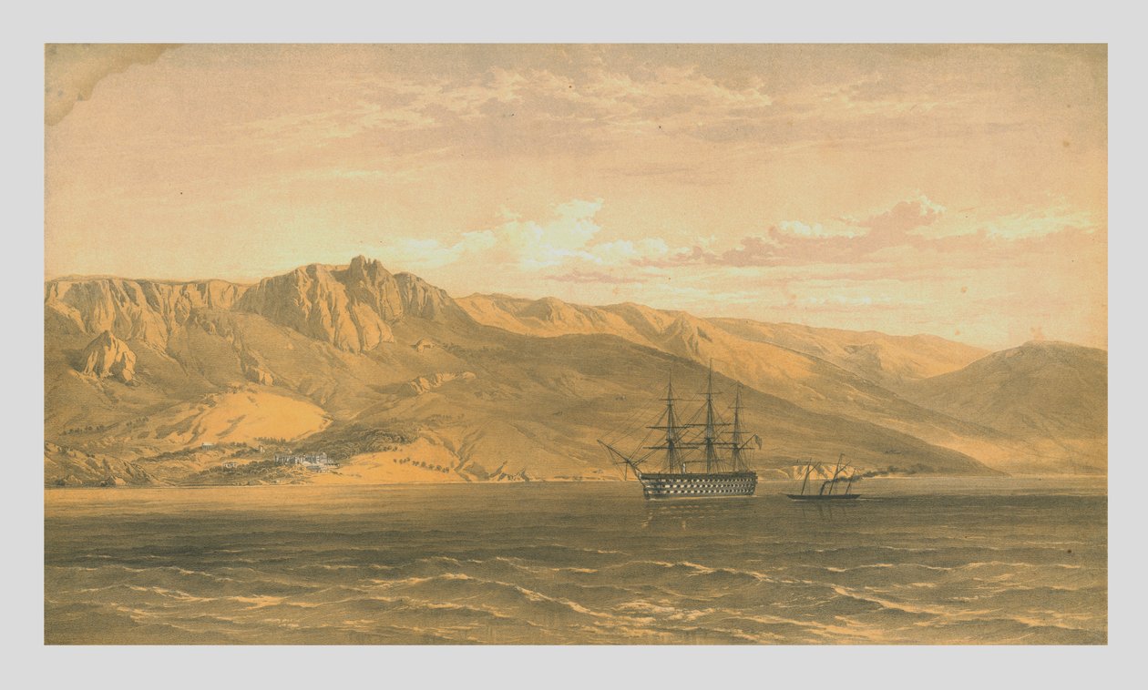 Palácio do Príncipe Woronzoffs, perto de Yalta, na costa sul da Crimeia, 1854, 1855. de Edmund Walker