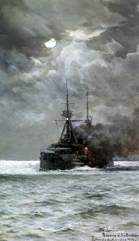 Navio de guerra ao luar de Edoardo De Martino
