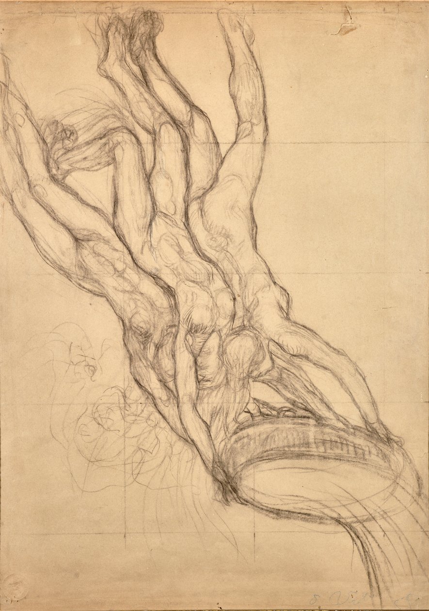 Hyades, c.1914 (lápis sobre papel) de Edoardo de Albertis