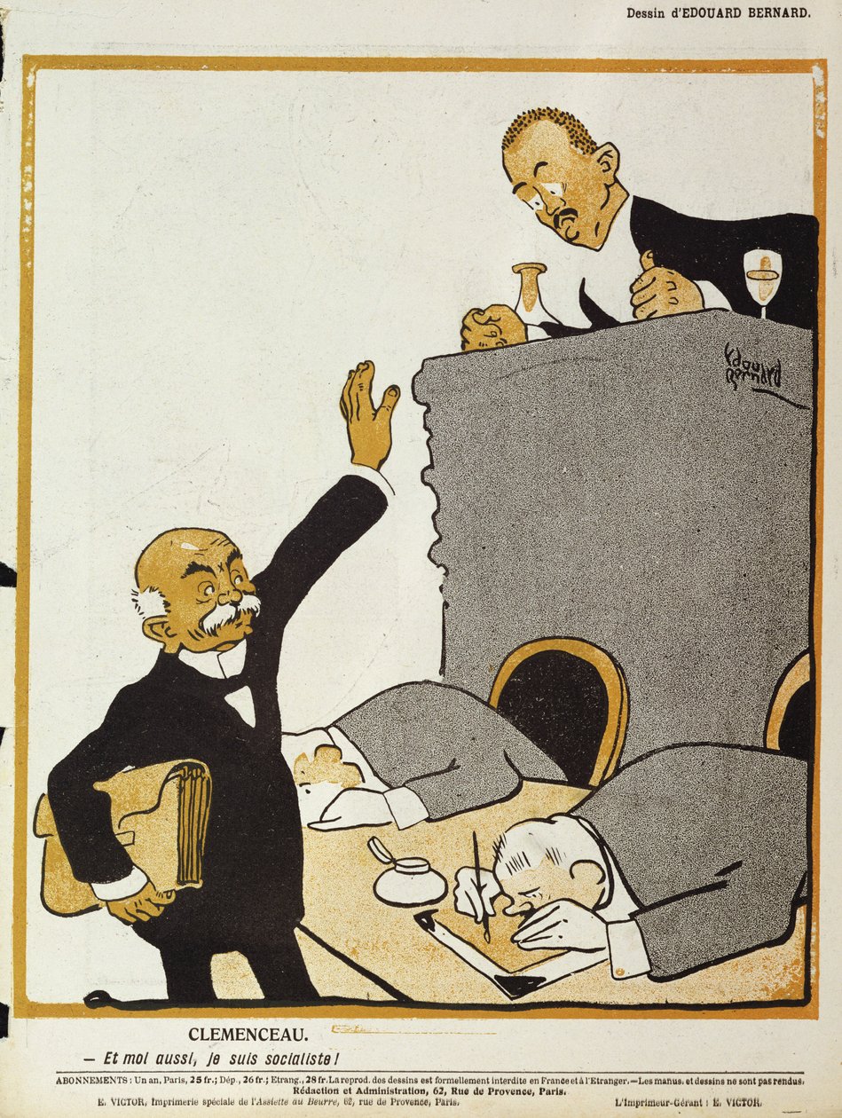 "Eu também sou um socialista", cartum de "The Butter Plate", 8 de dezembro de 1906 de Edouard Bernard