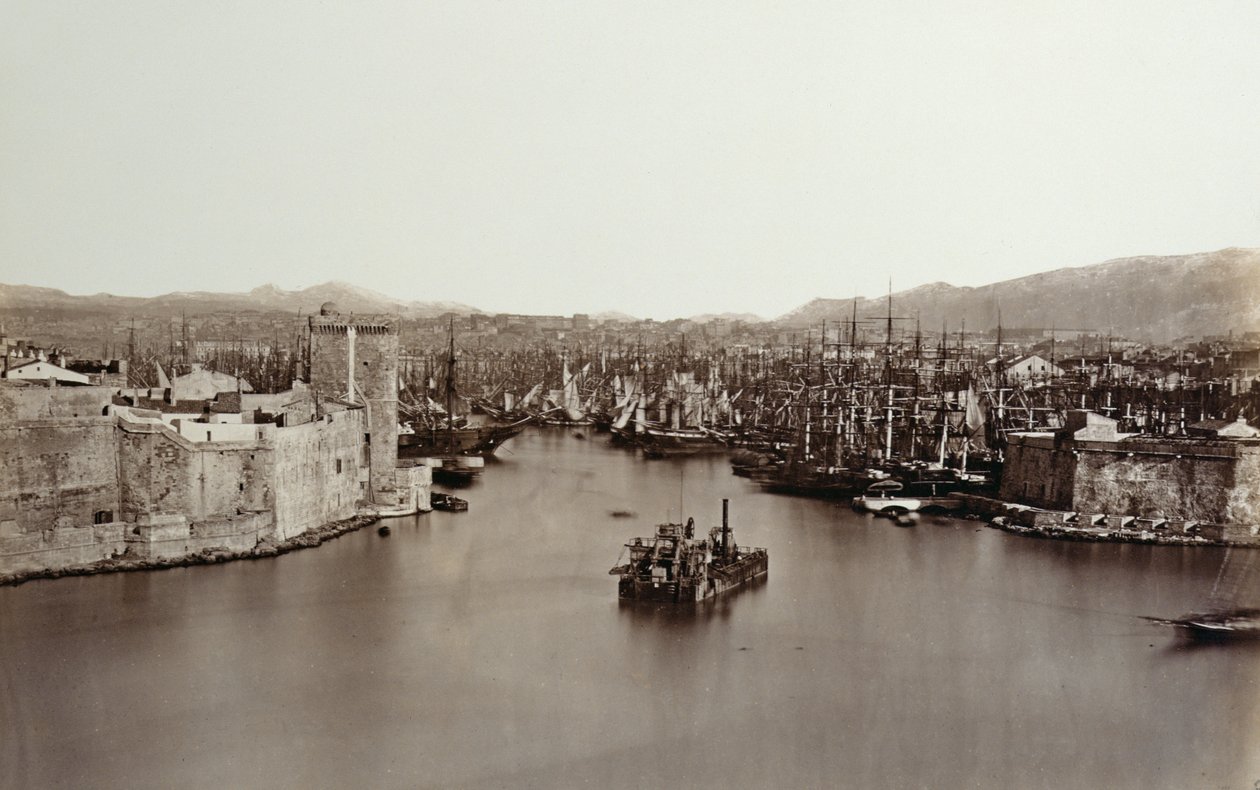 O porto de Marselha, c.1859 de Edouard Denis Baldus