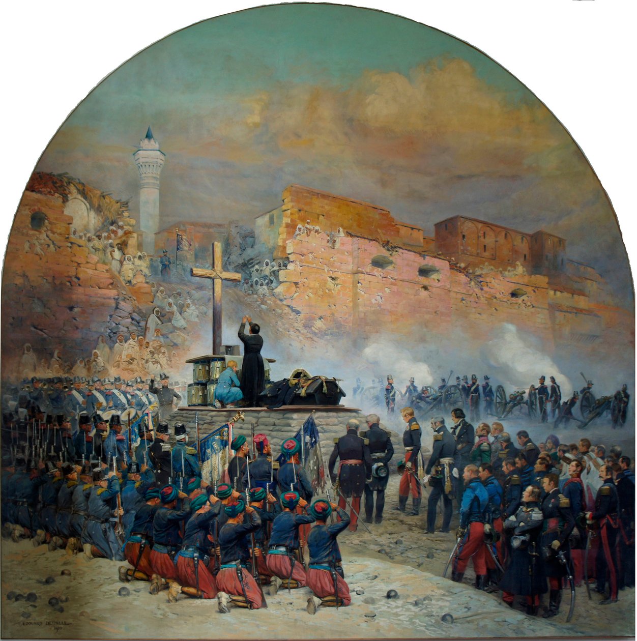 Obseques do Conde Geral de Danremont em frente à ruptura de Constantino 18 de outubro de 1837n de Jean Baptiste Edouard Detaille