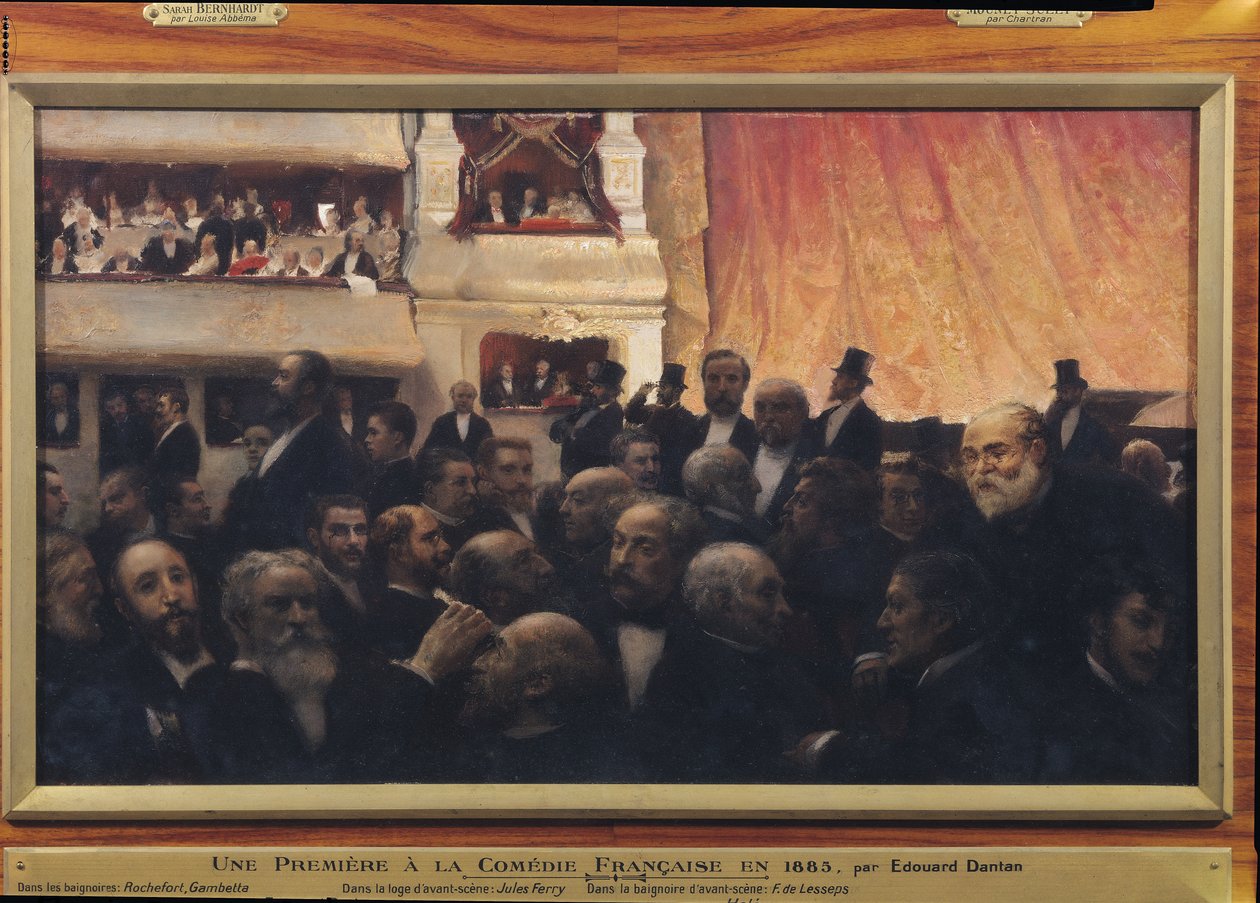 Primeira noite na Comédie Française em 1885 de Edouard Joseph Dantan