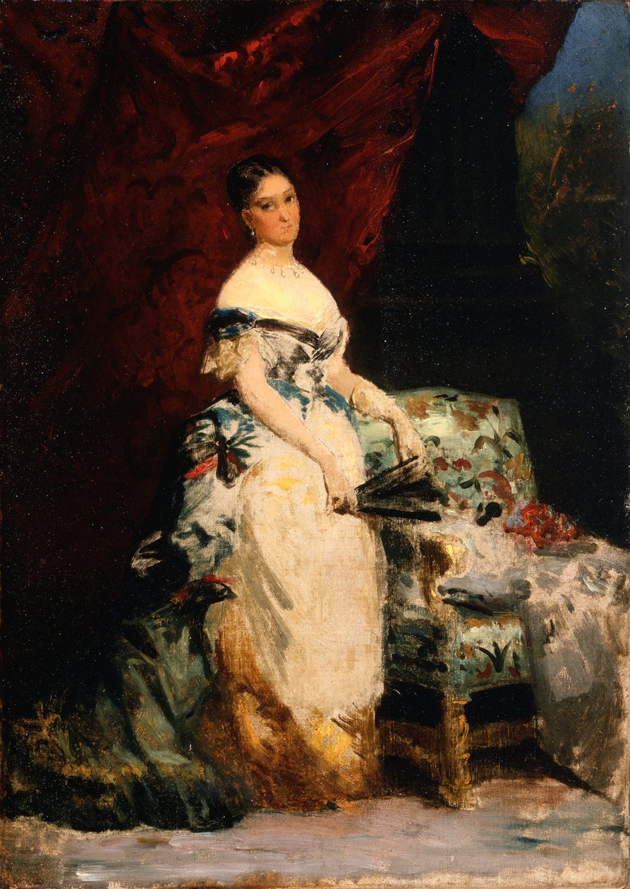 Retrato da princesa Brancaccio-Massimo, 1860-70 de Edouard Louis Dubufe