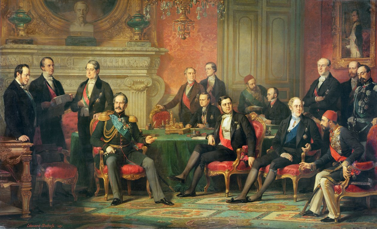 O Congresso de Paris, 25 de fevereiro a 30 de março de 1856 de Edouard Louis Dubufe