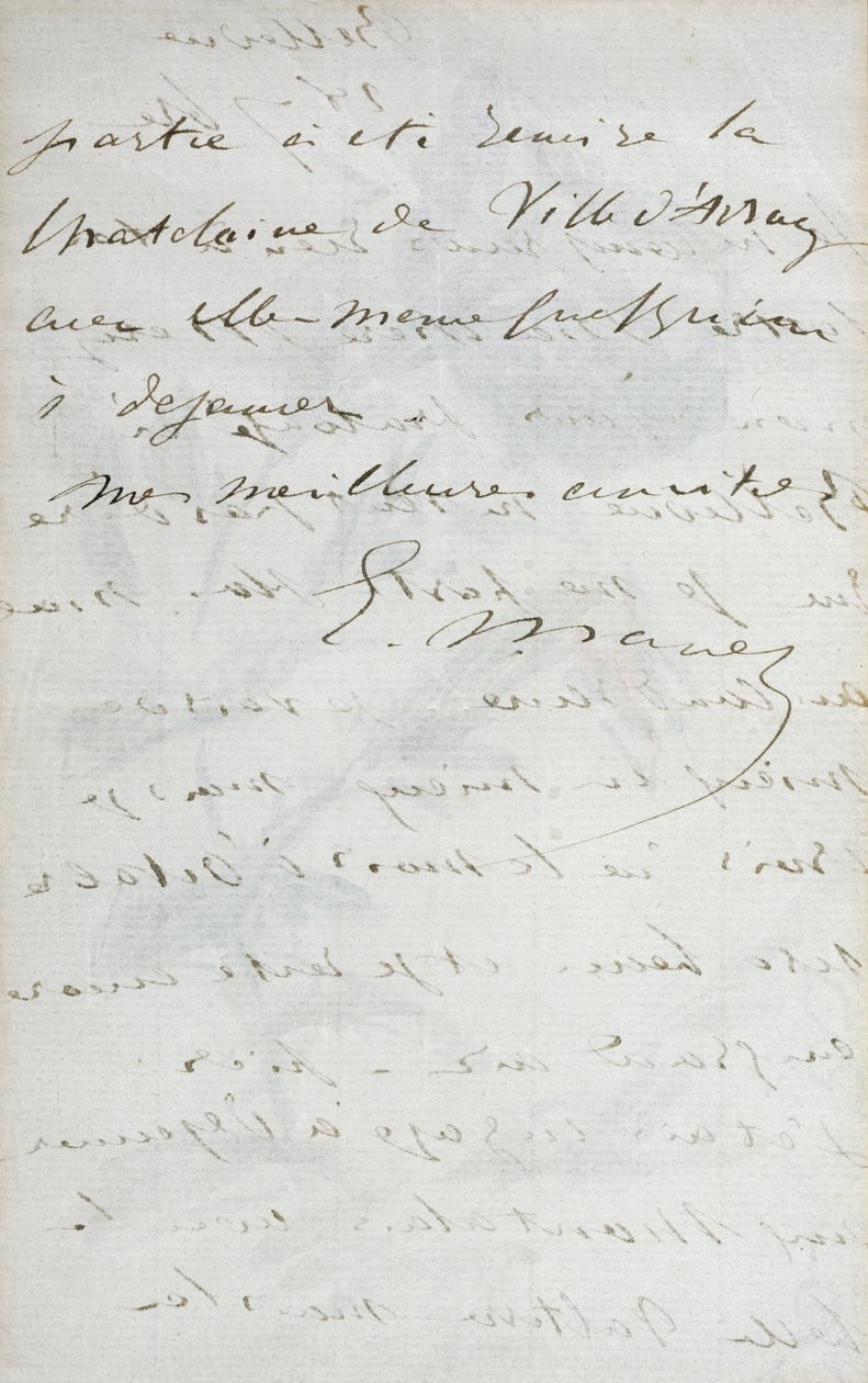 2a página de uma carta do pintor Manet para seu amigo e modelo, Mery Laurent, 1880 de Édouard Manet