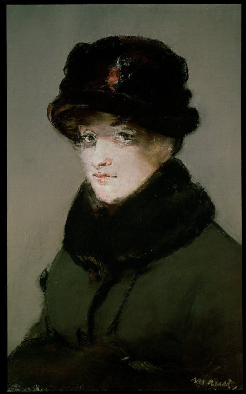 Mery Laurent (1849-1900) vestindo um casaco de gola de pele, 1882 (pastel sobre tela) de Édouard Manet