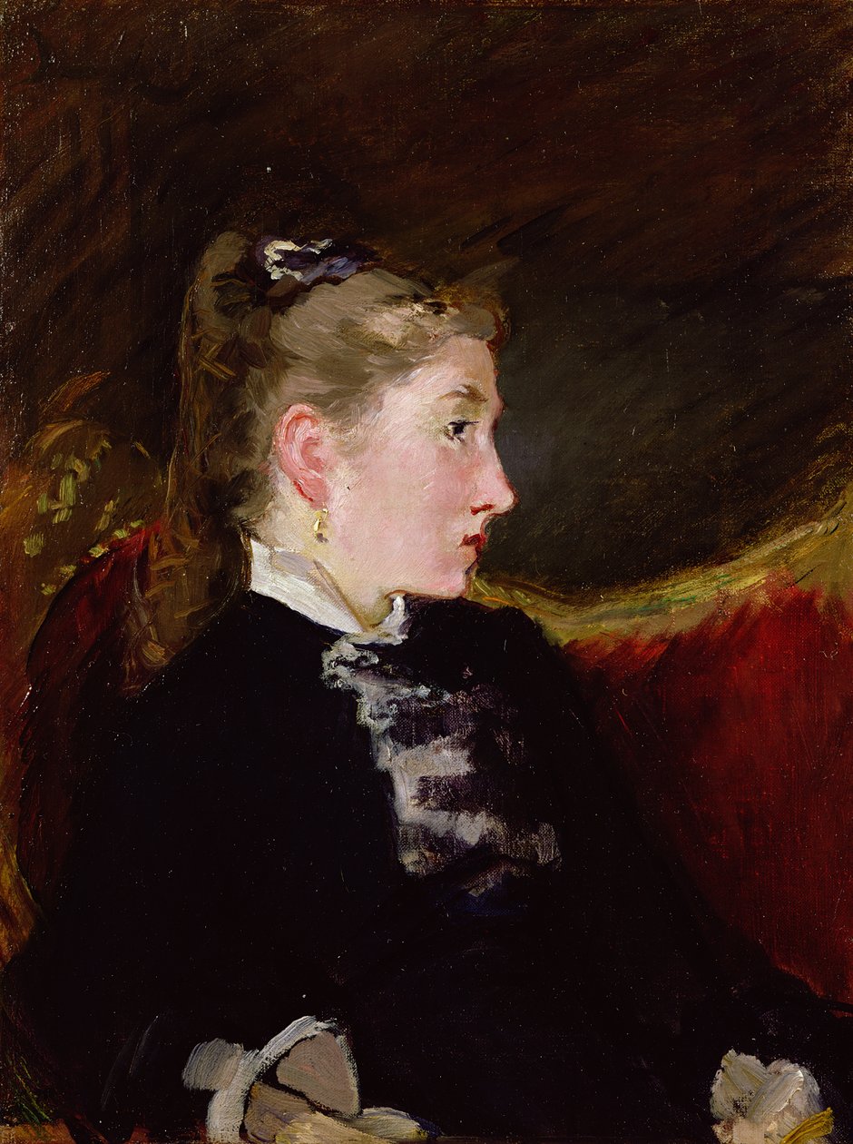 Perfil de uma jovem garota - Mlle. Ellen Andree, c.1860 de Édouard Manet