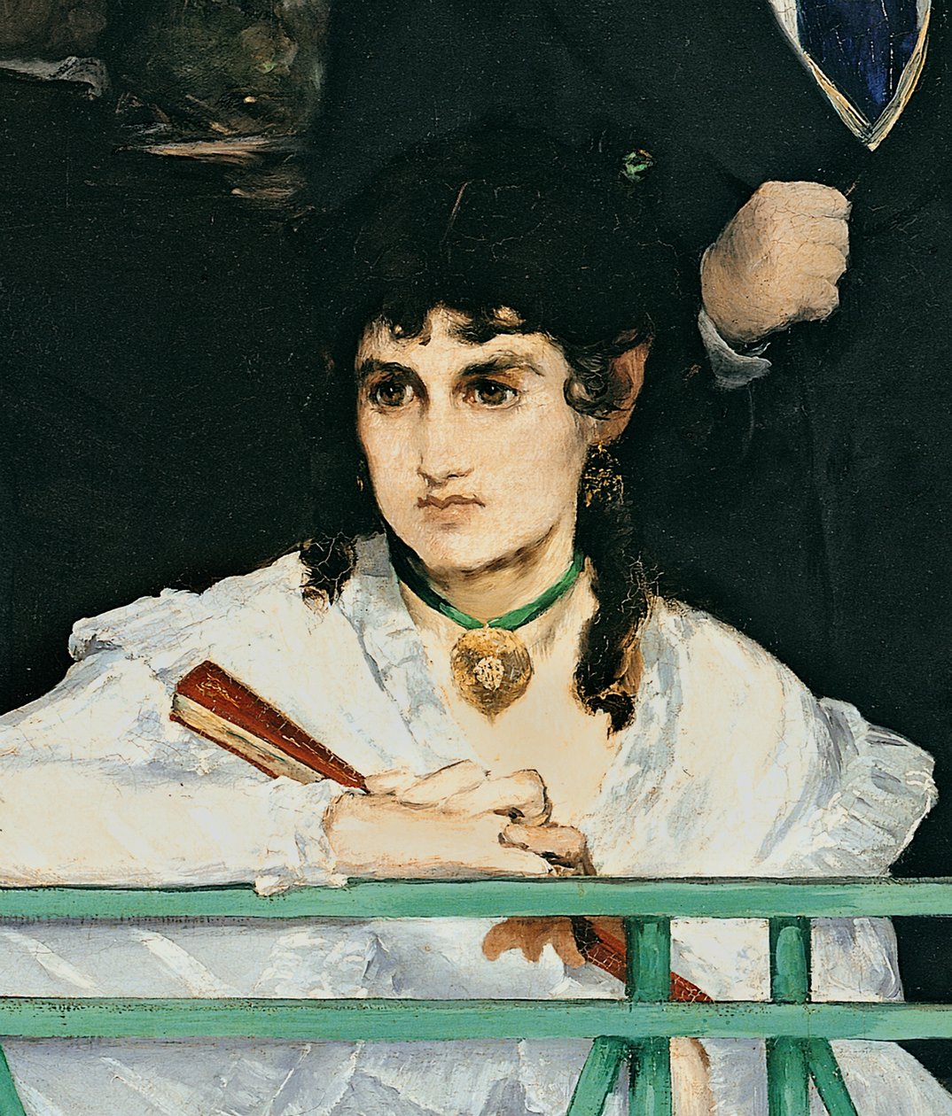 The Balcony, 1868-9 óleo sobre tela detalhe de 967 de Édouard Manet