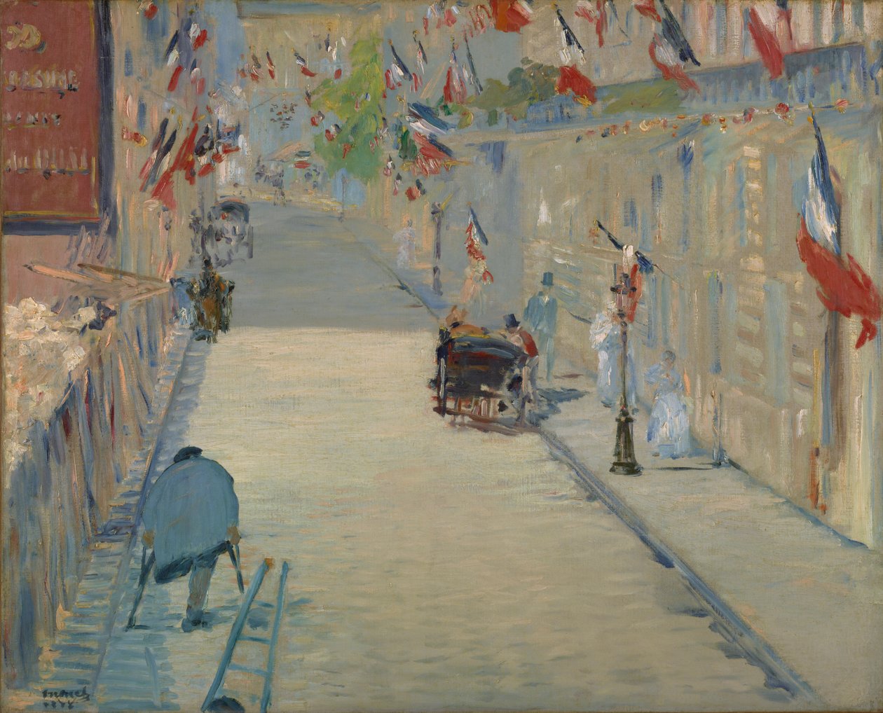 A Rue Monsier com Bandeiras, 1878 de Édouard Manet