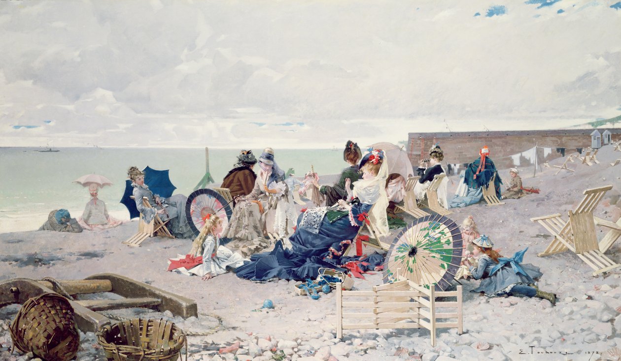 Praia em Yport, 1878 de Edouard Toudouze
