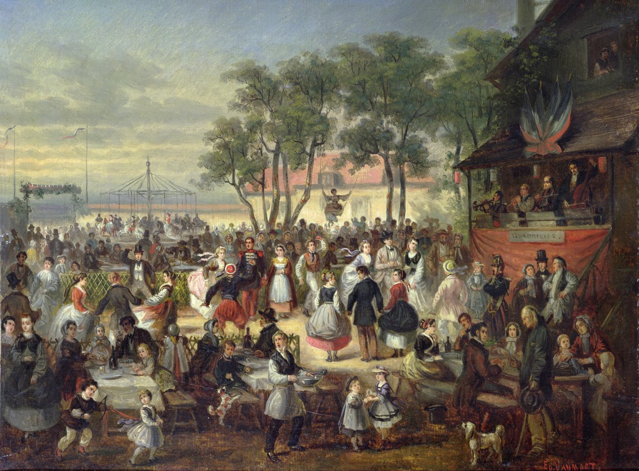 Uma festa em Saint-Cloud c.1860 de Edouard Vaumort