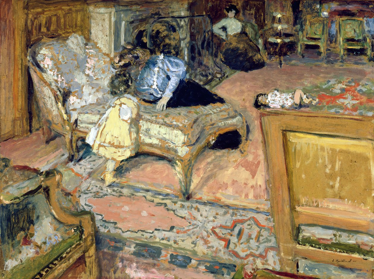 Confiança (The Bernheim Children in the Salon) 1905 (óleo a bordo colocado no painel) de Edouard Vuillard