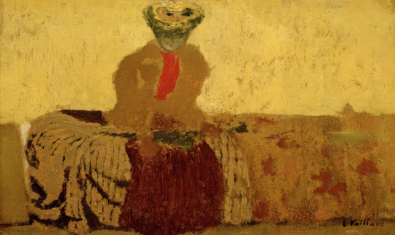 Mulher com gravata vermelha de Edouard Vuillard
