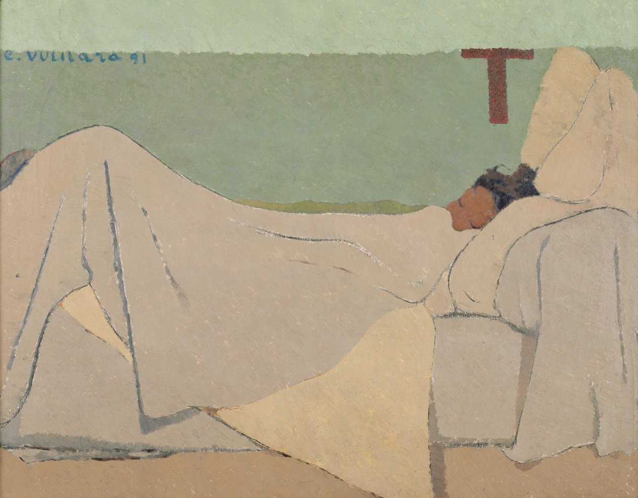 Na cama, 1891 de Edouard Vuillard