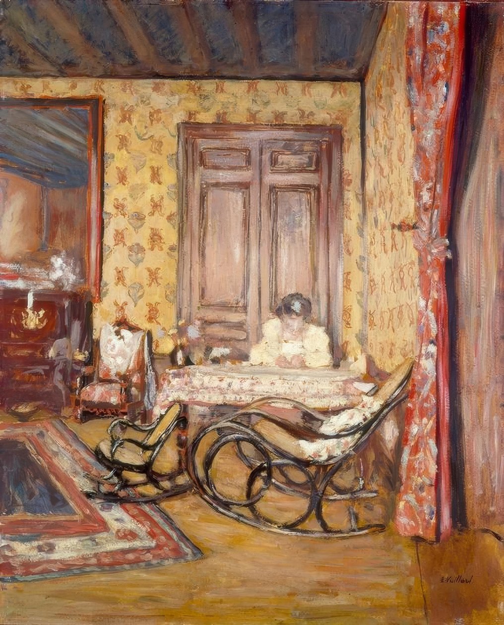 Interior com cadeira de balanço de Edouard Vuillard