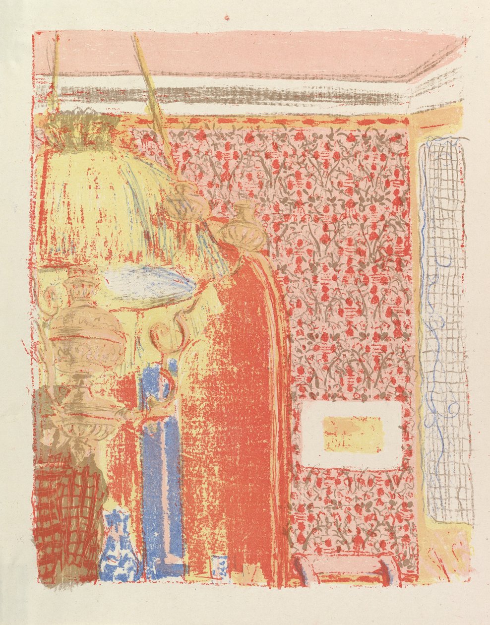 Interior com Pink Wallpaper II, da série Paisagens e Interiores, 1899 de Edouard Vuillard
