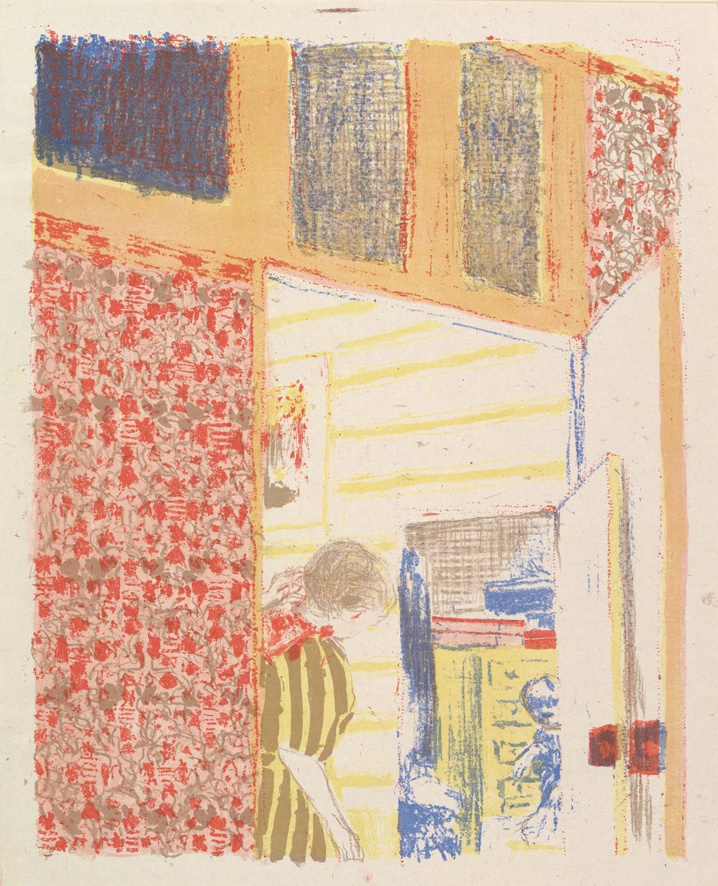 Interior com Pink Wallpaper III, da série Paisagens e Interiores, 1899 de Edouard Vuillard