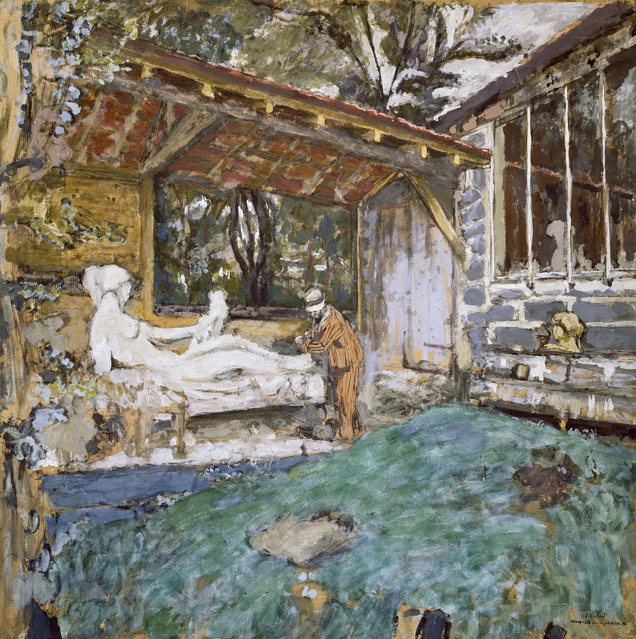 Maillol no trabalho em Cezanne Memorial, c.1925 de Edouard Vuillard