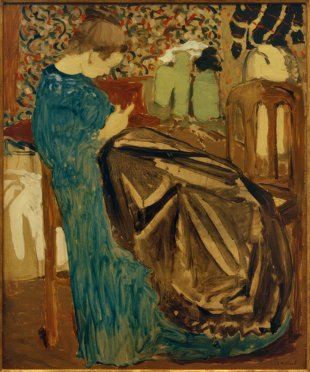 Costureira com um pano grande de Edouard Vuillard