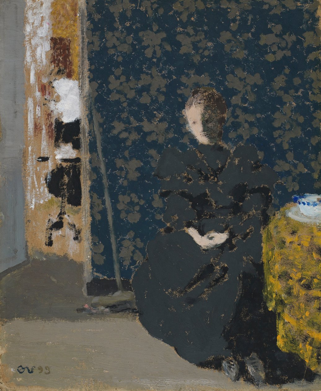 PD.1-1994 Mulher sentada com uma xícara de café, 1893 (destemper em papelão) de Edouard Vuillard