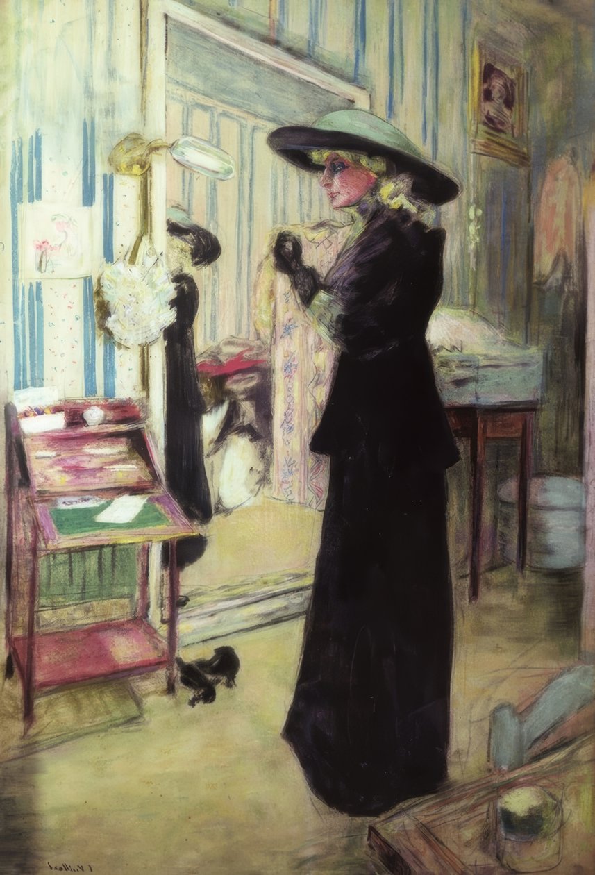 Retrato de Charlotte Lyses. Artista: EDOUARD VUILLARD. Museu: MUSEE TOULOUSE-LAUTREC ALBI FRANCIA de Edouard Vuillard