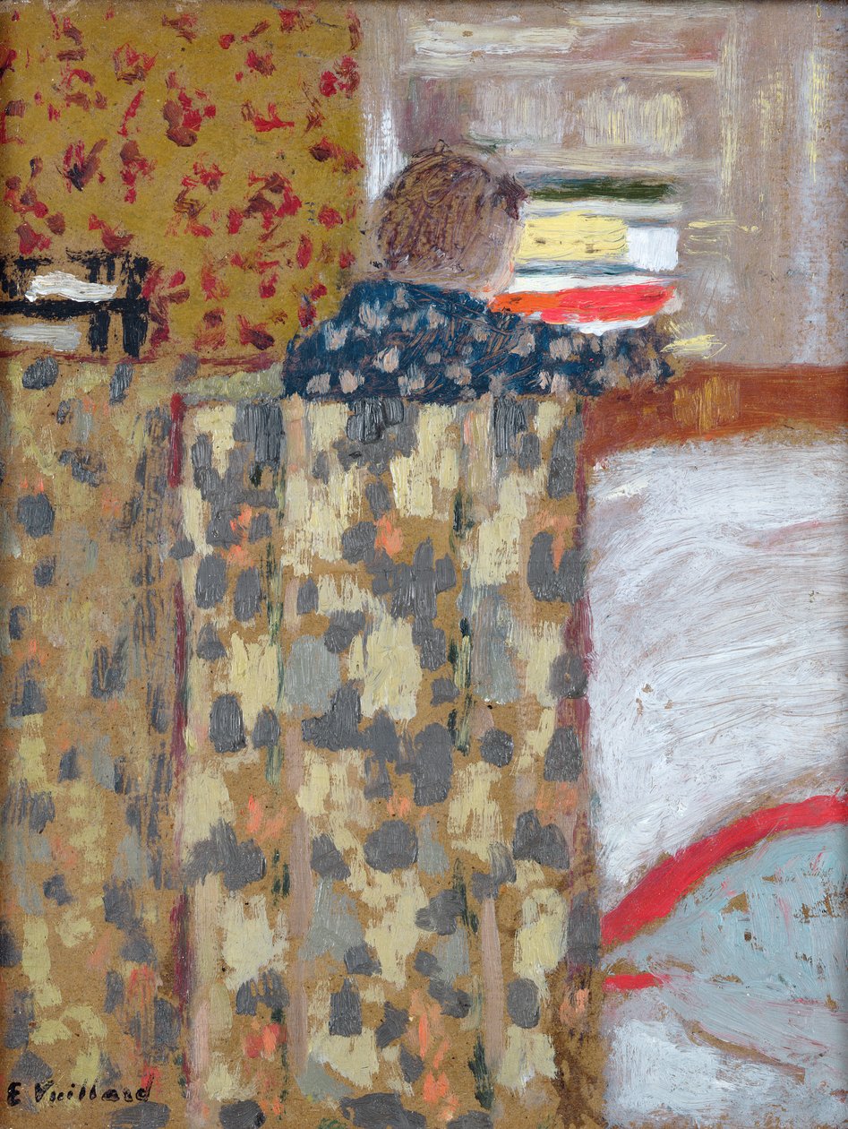 O armário de linho, c.1893-95 (óleo no cartão) de Edouard Vuillard