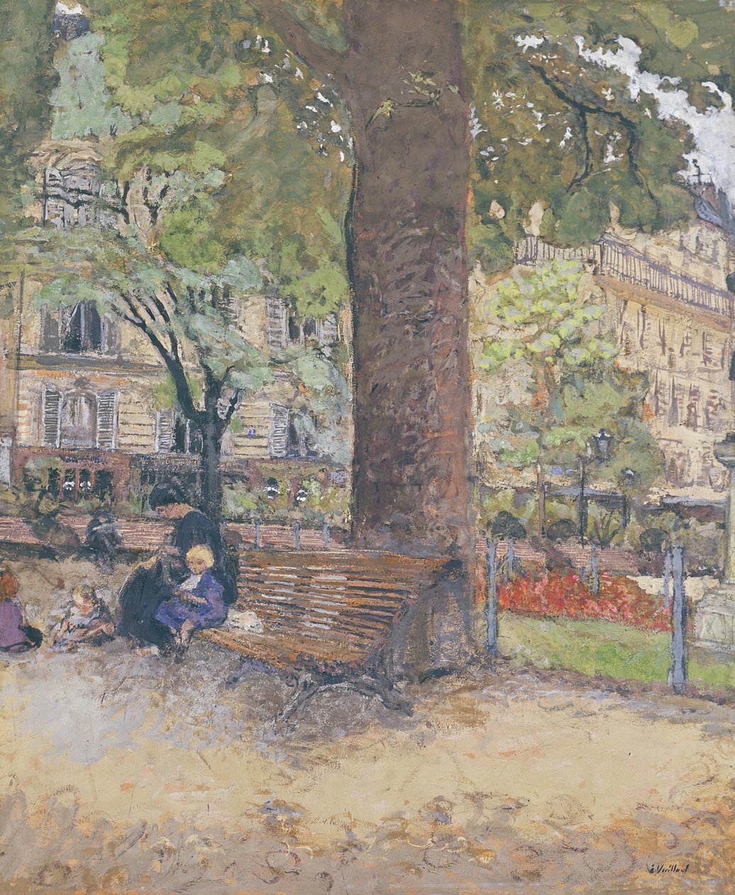The Square at Vintimille, c.1925 (têmpera sobre papel) de Edouard Vuillard