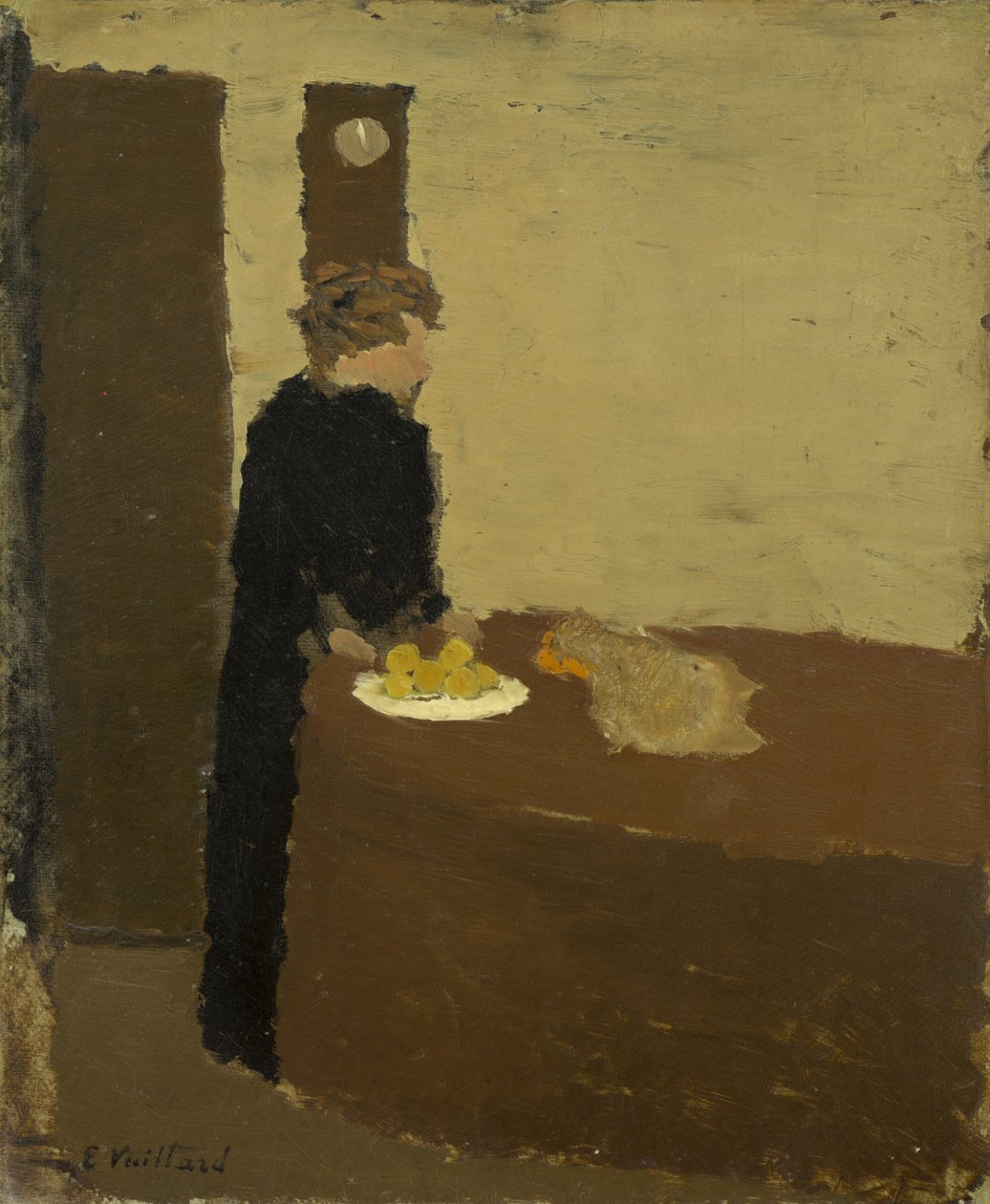 Mulher de preto, c.1891 (óleo sobre papelão) de Edouard Vuillard