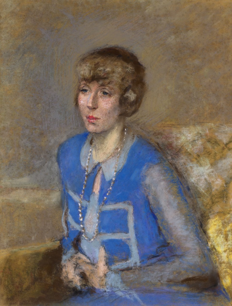 Mulher de azul, c. 1925-35 (pastel em papel de wove) de Edouard Vuillard