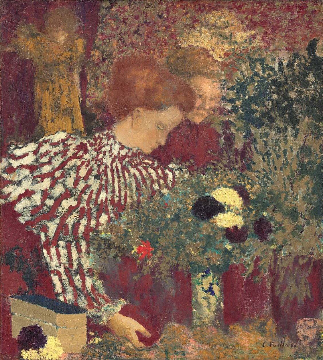 Mulher, em, um, vestido listrado de Edouard Vuillard