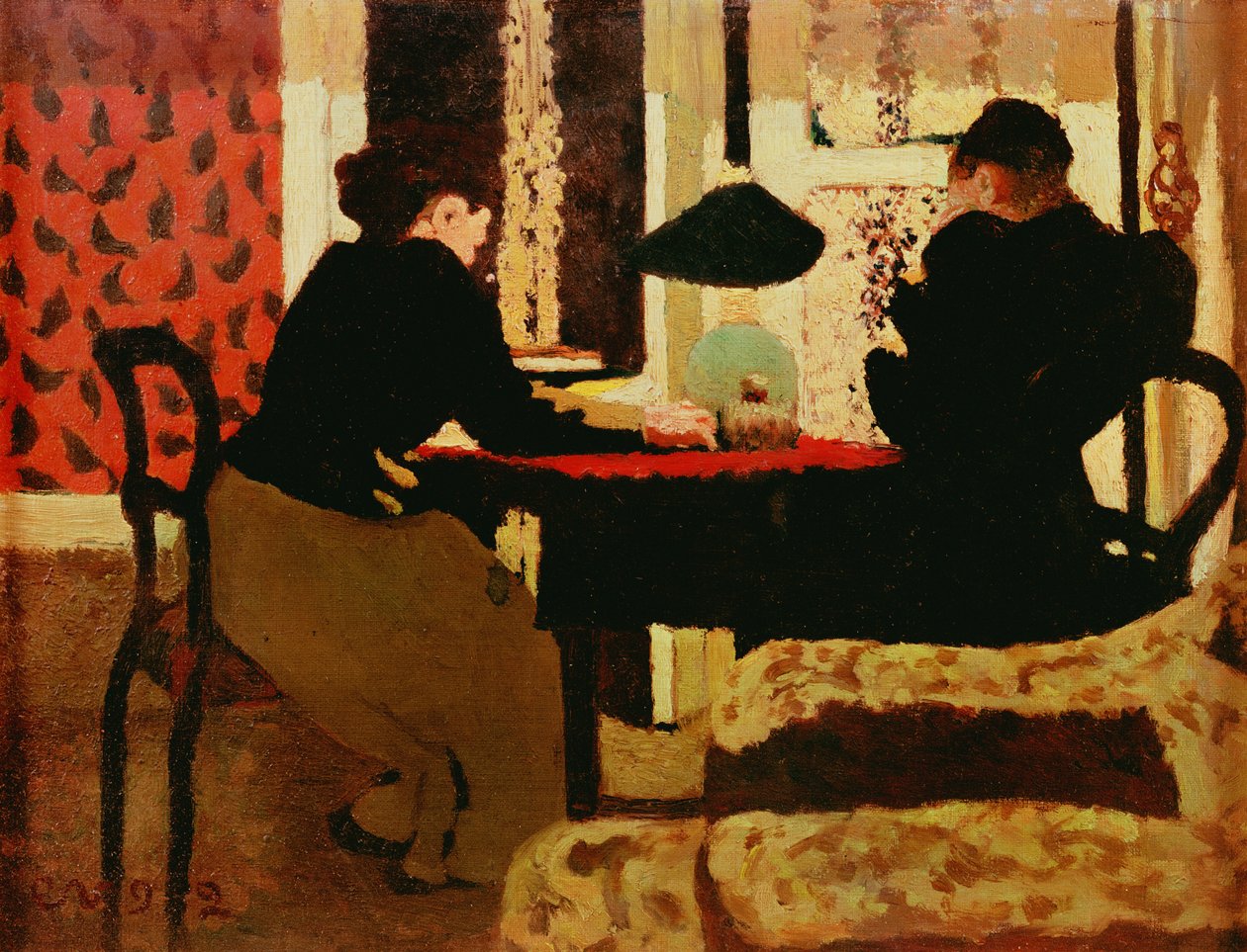 Mulheres por Lamplight, 1892 de Edouard Vuillard