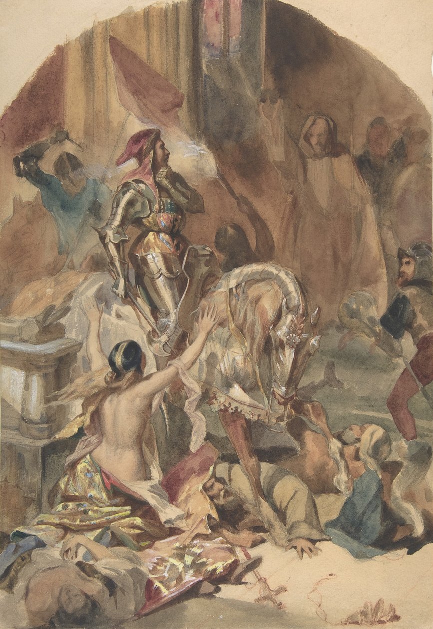 Massacre de Nesle 1472, século XIX. de Édouard Alexandre Odier