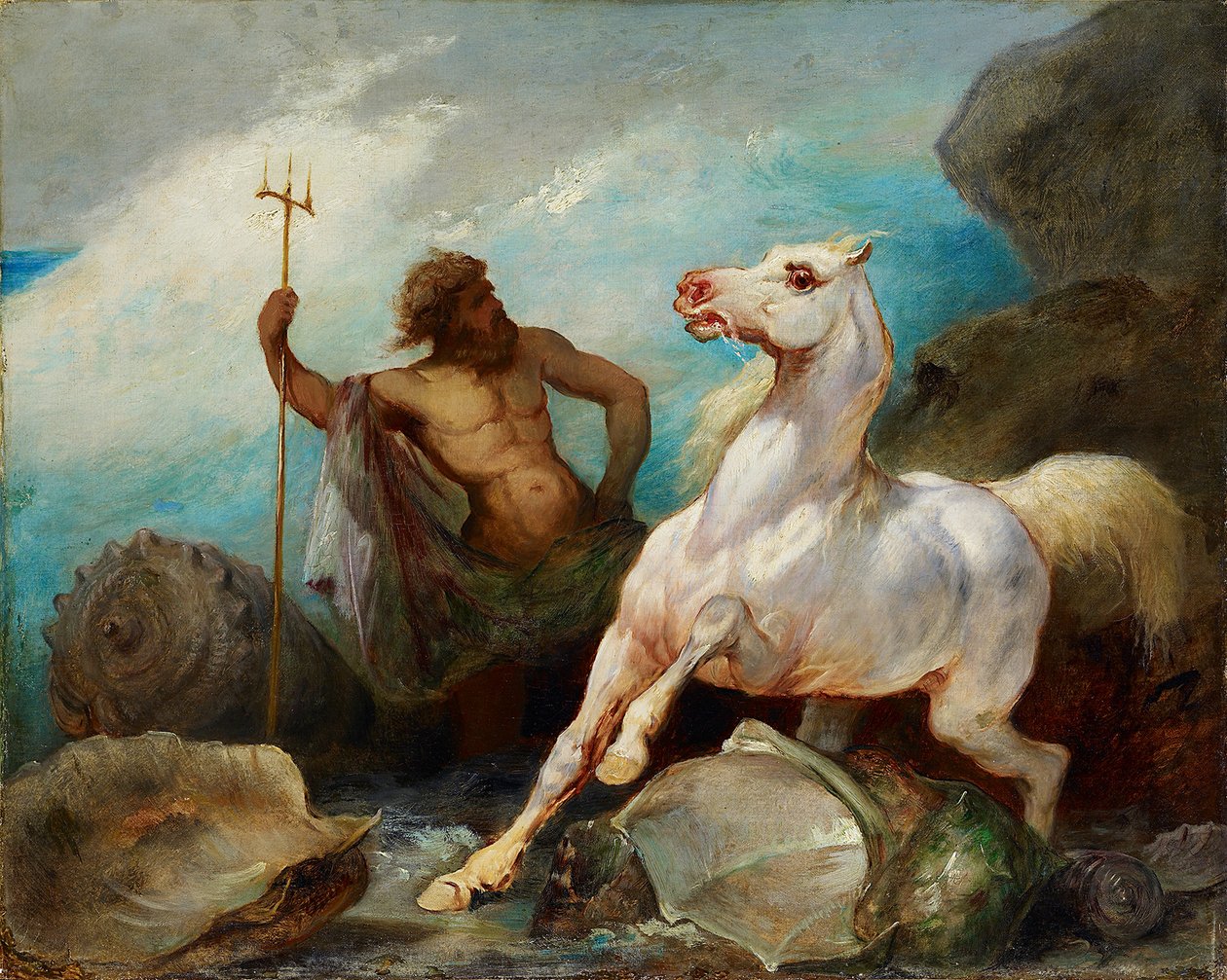 Netuno Criando o Cavalo, ca 1845 de Édouard Alexandre Odier