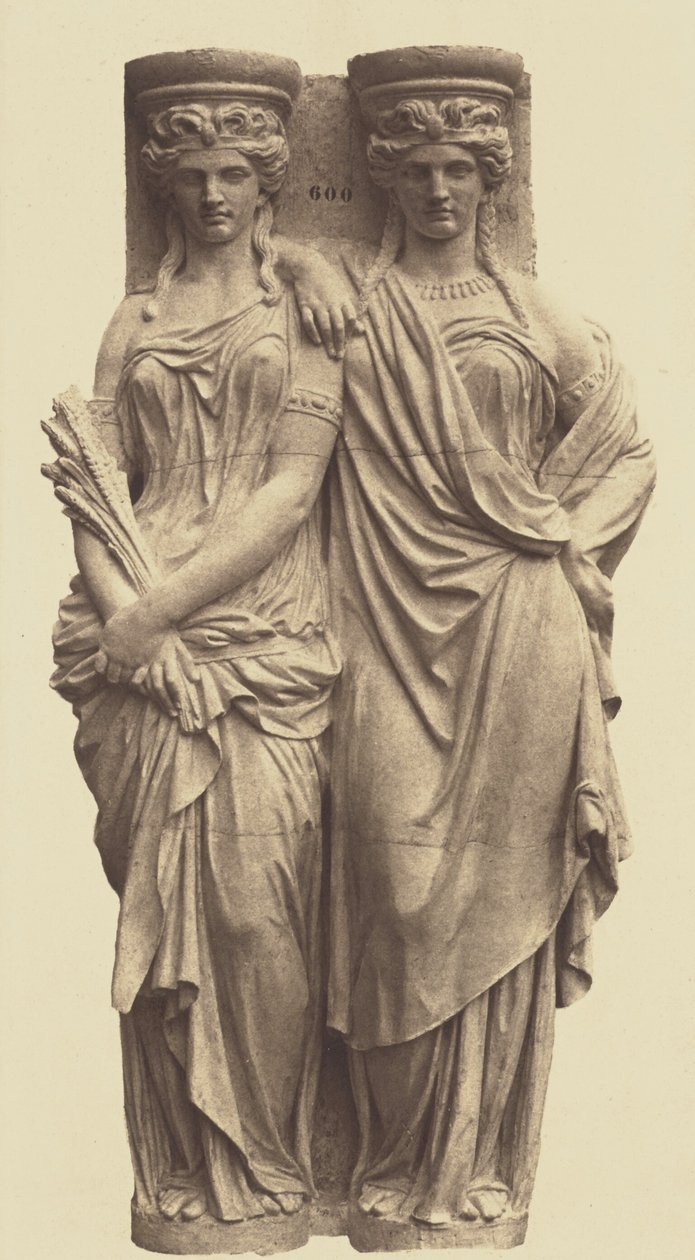 [Cariátides de Astyanax Bosio, Decoração do Louvre, Paris] de Édouard Baldus