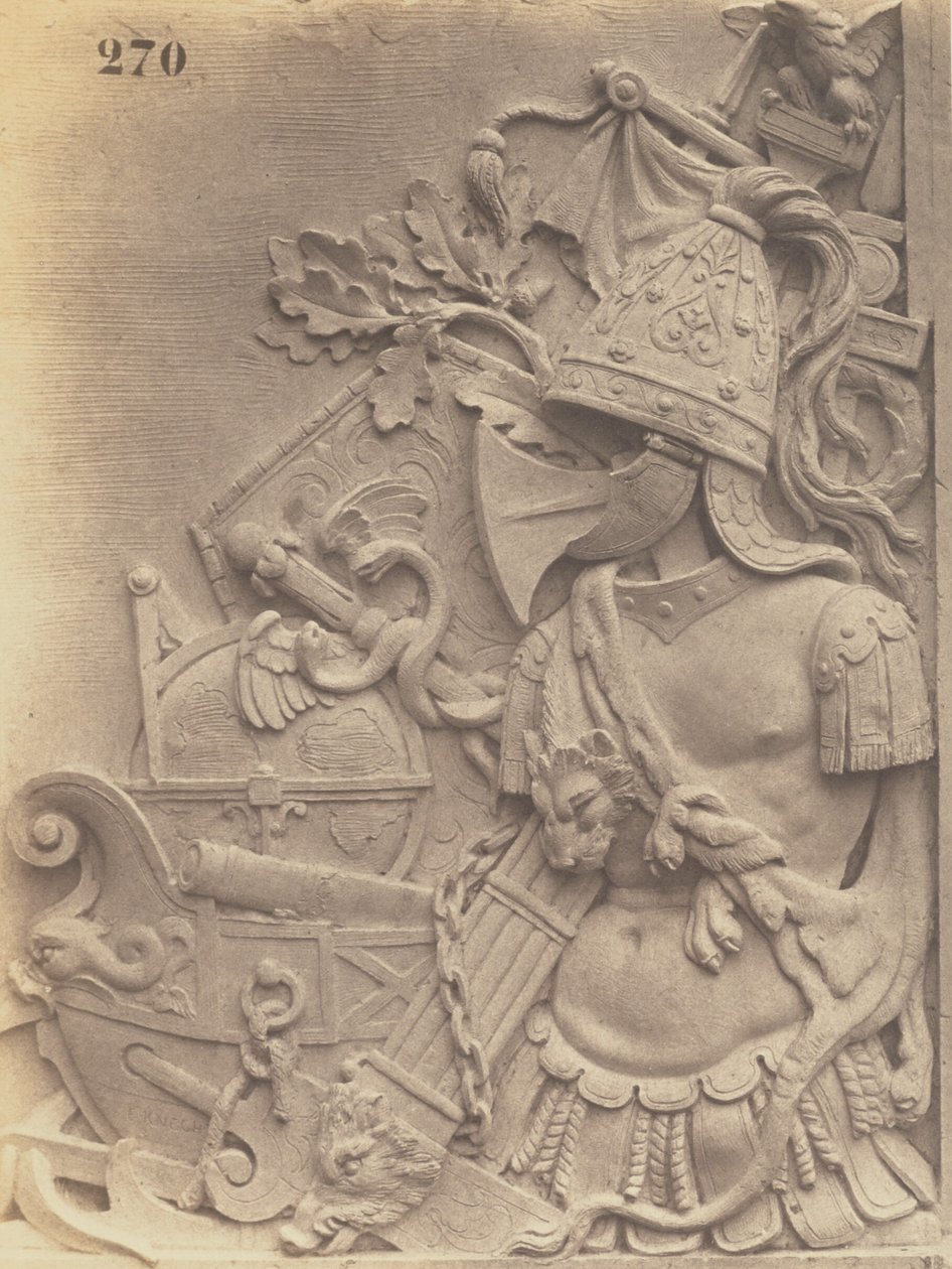 [Elemento decorativo de Emile Knecht, Decoração do Louvre, Paris] de Édouard Baldus