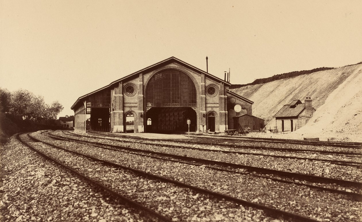 Estação Longueau, 1855. de Édouard Baldus