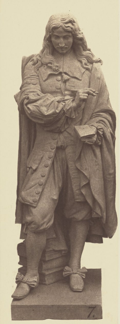 [La Rochefoucauld", Estátua de Noël Jules Girard, Decoração do Louvre, Paris] de Édouard Baldus