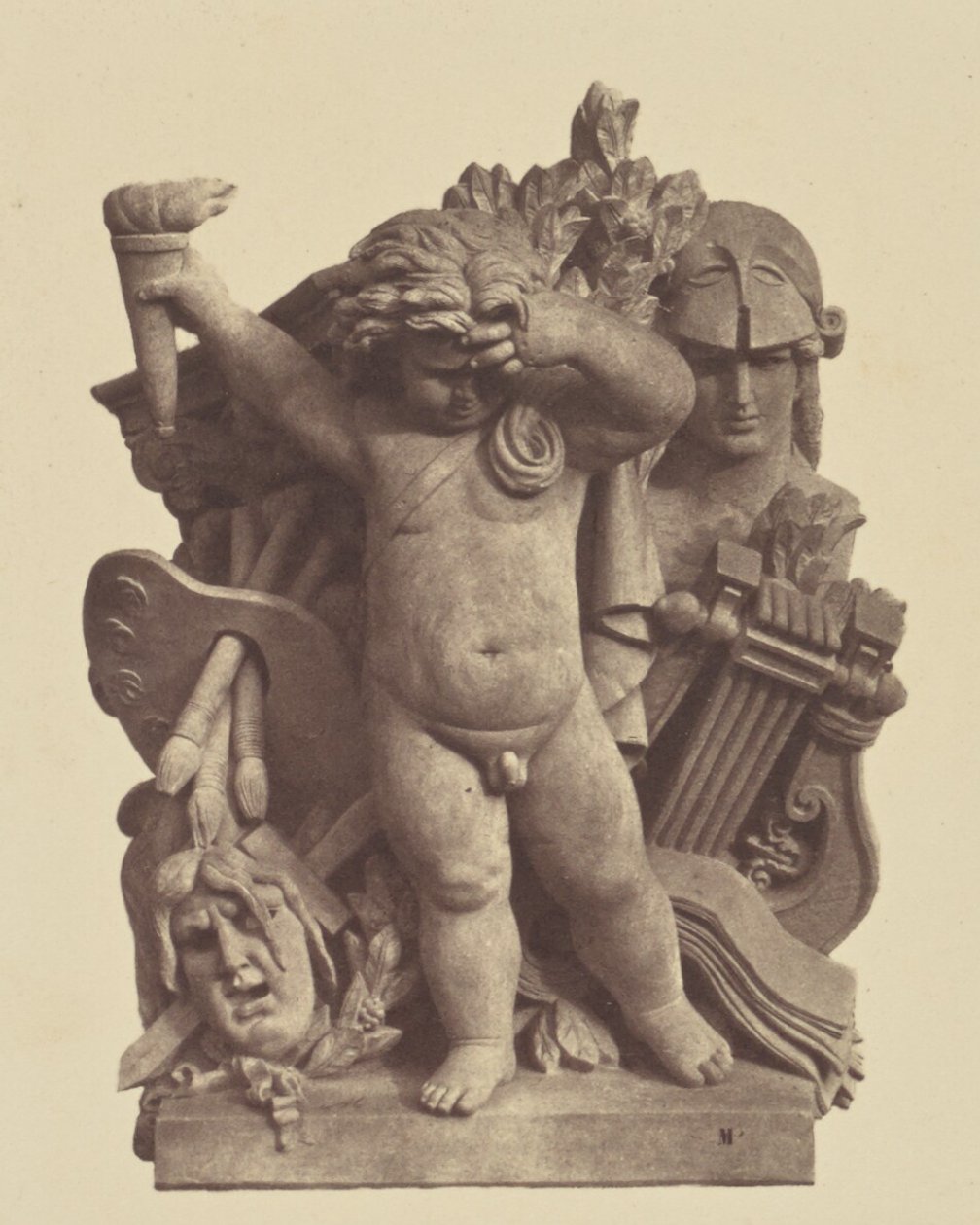 [Les Beaux-arts", Escultura de Nicolas Guillemin, Decoração do Louvre, Paris] de Édouard Baldus