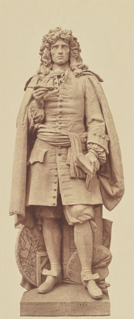 [Mignard", estátua de Jean Baptiste Joseph de Bay, Decoração do Louvre, Paris]. de Édouard Baldus