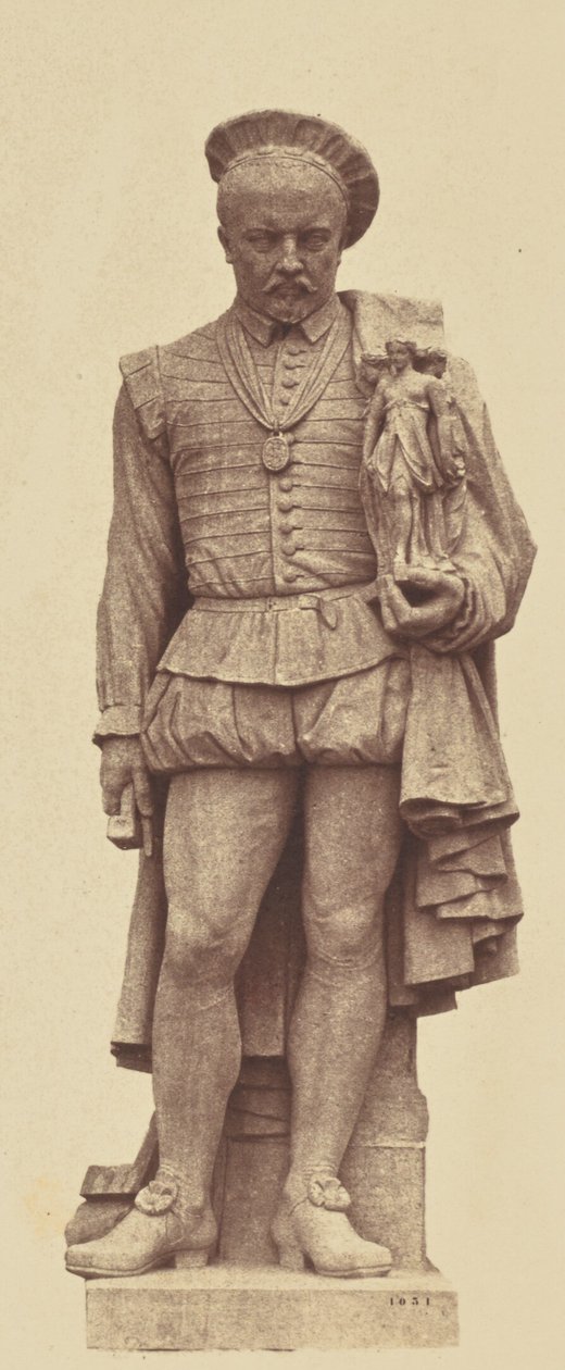 ["Pilon", estátua de Louis Desprez, Decoração do Louvre, Paris]. de Édouard Baldus