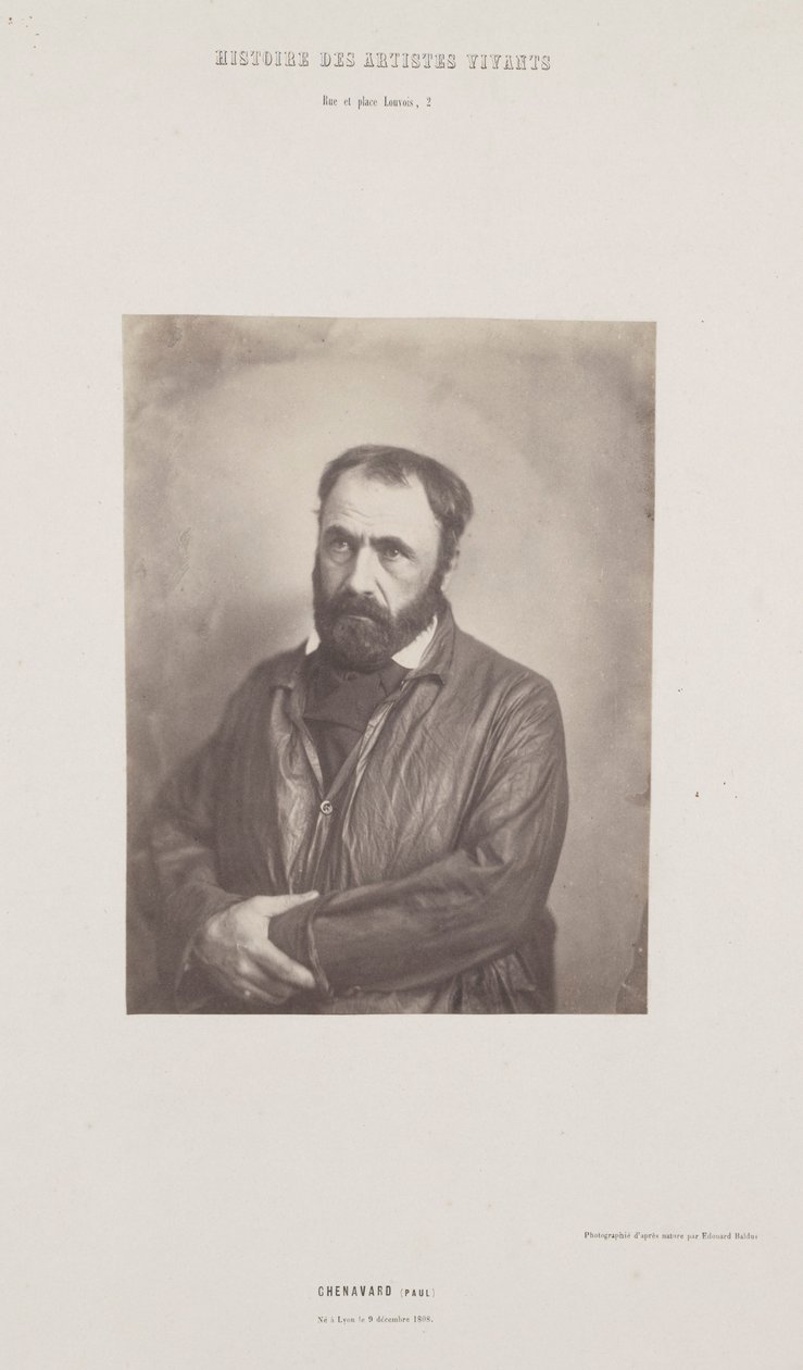 Retrato de Paul Chenavard, da série Histoire des Artistes Vivants, c. 1852. de Édouard Baldus