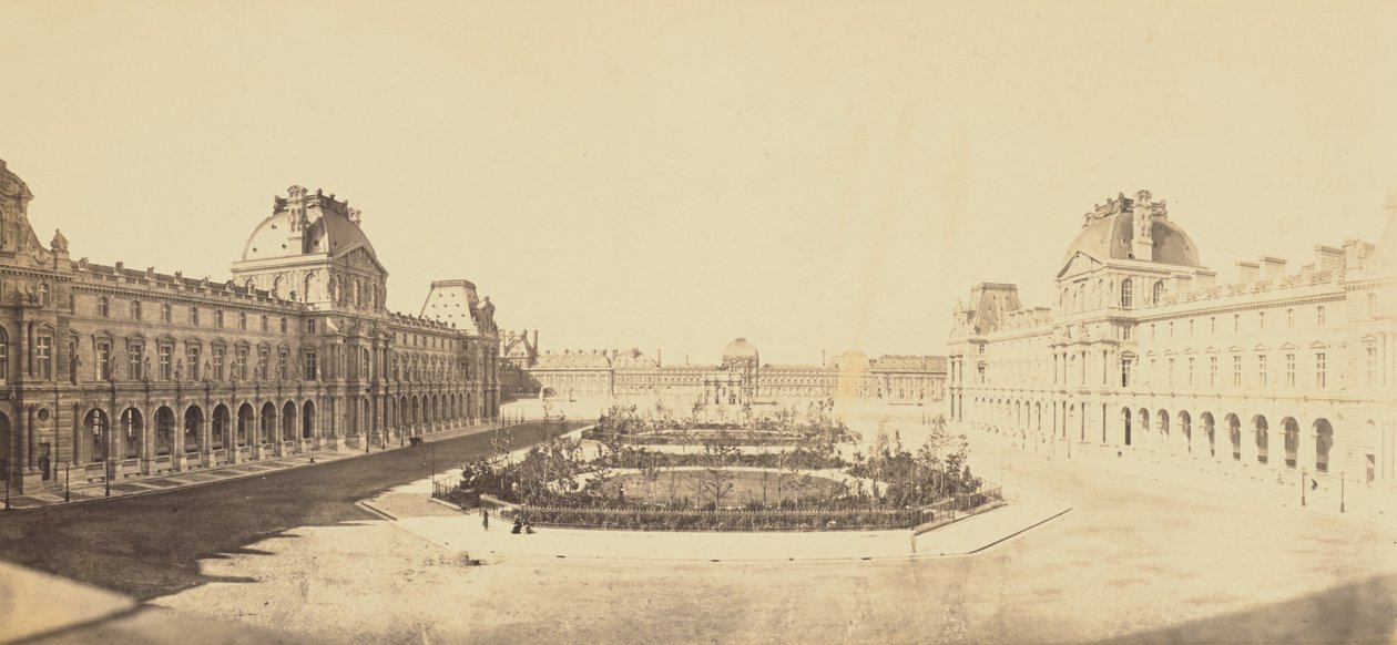 [A Cour Napoléon vista em direção às Tulherias, Louvre, Paris] de Édouard Baldus