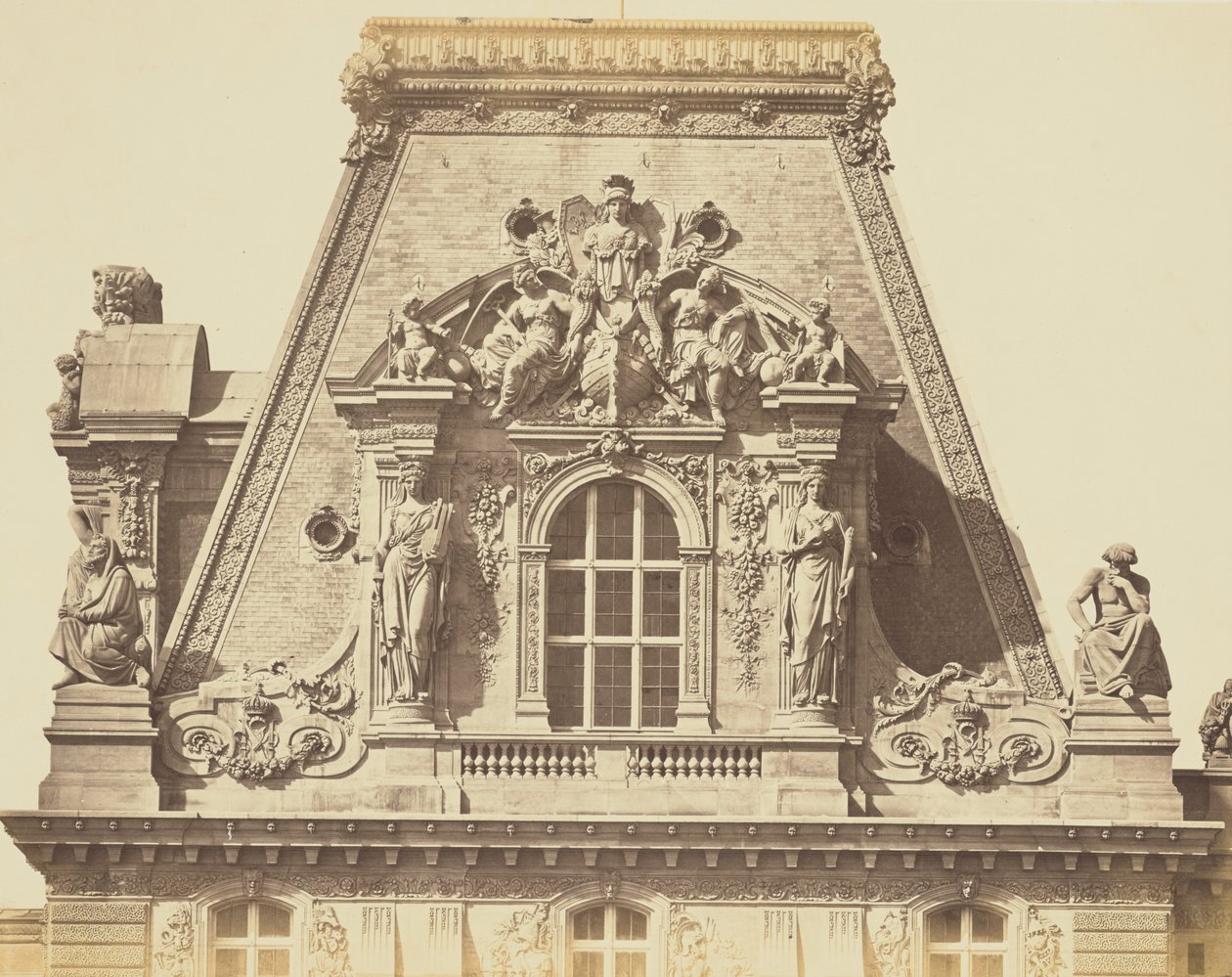 [O telhado do Pavilhão Turgot, Louvre, Paris] de Édouard Baldus