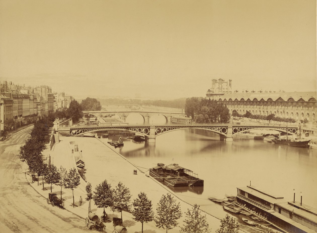 O Sena e a Île de la Cité de Édouard Baldus